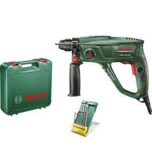 Ciocan rotopercutor Bosch PBH 2100 RE Compact, 550 W, 2300 RPM, 1.7 J, SDS Plus + set burghie + limitator adancime + maner suplimentar + valiza transport