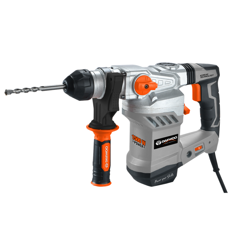 Ciocan rotopercutor Daewoo DARH32D, 1500 W, 2 CP, SDS Plus, 800 RPM, 4000 percutii/min, 40 mm capacitate maxima gaurire